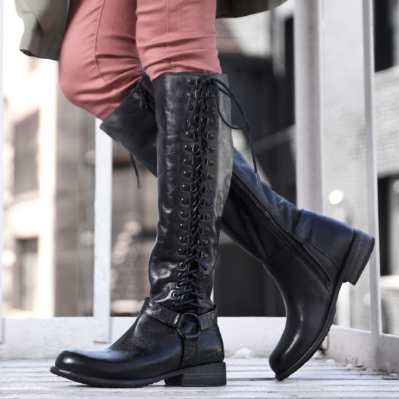 Bed Stu Shoes - NEW! BED STU Burnley Black Dip-Dye Lace-Up Boots